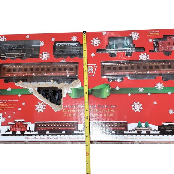 Lionel 37-Piece Christmas Holiday Battery Operated Train Set, Pennsylvania Flyer - Picture 15 of 16